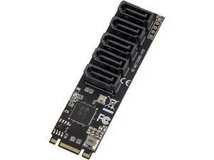 IO CREST Internal 5 Port Non-RAID SATA III 6GB/s M.2 B+M Key Adapter Card for Desktop PC Support SSD and HDD. JMB585 Chipset IO CREST Internal 5 Port Non-RAID SATA III 6GB/s M.2 B+M Key Adapter Card for Desktop PC Support SSD and HDD. JMB585 Chipset