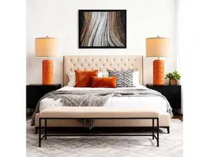 PARTPHONER 23" Farmhouse Modern Ceramic Table Lamp Set of 2 - Orange Bedside Lamps for Bedroom & Living Room, Nightstand, Desk, End Table PARTPHONER 23" Farmhouse Modern Ceramic Table Lamp Set of 2 - Orange Bedside Lamps for Bedroom & Living Room, Nightstand, Desk, End Table