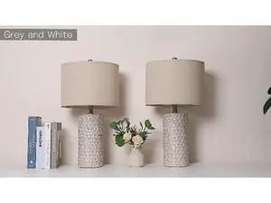 PARTPHONER 23" Modern Ceramic Table Lamp Set of 2, Table Lamps for Living Room, Rustic Farmhouse Bedside Lamps Nightstand lamp for Bedroom, Desk Lamp for End Table Home Decor Beige PARTPHONER 23" Modern Ceramic Table Lamp Set of 2, Table Lamps for Living Room, Rustic Farmhouse Bedside Lamps Nightstand lamp for Bedroom, Desk Lamp for End Table Home Decor Beige