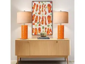 PARTPHONER 23" Modern Ceramic Table Lamp Set of 2, Table Lamps for Living Room, Rustic Farmhouse Bedside Lamps Nightstand lamp for Bedroom, Desk Lamp for End Table Home Decor Orange PARTPHONER 23" Modern Ceramic Table Lamp Set of 2, Table Lamps for Living Room, Rustic Farmhouse Bedside Lamps Nightstand lamp for Bedroom, Desk Lamp for End Table Home Decor Orange