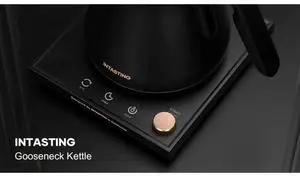 INTASTING Electric Kettle, Gooseneck Electric Kettle, ±1 Precise Temperature Control, Stainless Steel Interior, Quick Heating for Pour Over Coffee, Tea & Boiling Water, 0.9L (Black) INTASTING Electric Kettle, Gooseneck Electric Kettle, ±1 Precise Temperature Control, Stainless Steel Interior, Quick Heating for Pour Over Coffee, Tea & Boiling Water, 0.9L (Black)