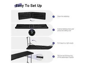 Byliable Folding Table 6FT Narrow Portable Foldable Plastic Heavy Duty Long Table, Fold-in-Half with Carrying Handle for Indoor Outdoor Meeting, Buffet, Party, Wedding, Home Work, 6 Foot, Black Byliable Folding Table 6FT Narrow Portable Foldable Plastic Heavy Duty Long Table, Fold-in-Half with Carrying Handle for Indoor Outdoor Meeting, Buffet, Party, Wedding, Home Work, 6 Foot, Black