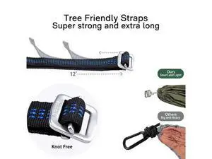 OneWind 11ft Portable Camping Hammock with Mosquito Net, Adjustable Ridgeline Double Hammock with 2* OneWind 11ft Portable Camping Hammock with Mosquito Net, Adjustable Ridgeline Double Hammock with 2*