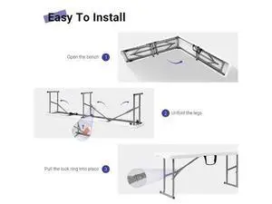 Byliable Folding Bench 6 Foot, Plastic Folding Bench Seat Portable Foldable Picnic Party Camping Dining Seat, White Garden Multipurpose Entertaining Activities Byliable Folding Bench 6 Foot, Plastic Folding Bench Seat Portable Foldable Picnic Party Camping Dining Seat, White Garden Multipurpose Entertaining Activities