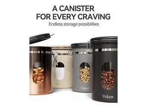 Coffee Canister with Window,Airtight Stainless Steel Kitchen Food Storage Container, Date Tracker & Scoop for Grounds Coffee, Beans, Tea, Flour, Cereal,Sugar,22OZ,Grey (Pack of 2) Coffee Canister with Window,Airtight Stainless Steel Kitchen Food Storage Container, Date Tracker & Scoop for Grounds Coffee, Beans, Tea, Flour, Cereal,Sugar,22OZ,Grey (Pack of 2)