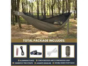 Onewind 11ft Camping Hammock with Mosquito Net and Structure Ridgeline, Lightweight Portable Hammock Onewind 11ft Camping Hammock with Mosquito Net and Structure Ridgeline, Lightweight Portable Hammock