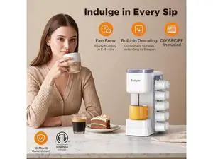 Tastyle Hot & Iced Coffee Maker with Magnetic K-Pod Organizer (Pods Not Included), Stores 10 Pods, 4-5 Cups Coffee Maker & Single-serve Brewer for K Cup & Grounds, 40oz Removable Water Tank, White Tastyle Hot & Iced Coffee Maker with Magnetic K-Pod Organizer (Pods Not Included), Stores 10 Pods, 4-5 Cups Coffee Maker & Single-serve Brewer for K Cup & Grounds, 40oz Removable Water Tank, White