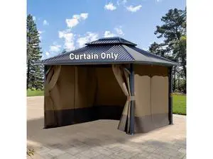 Aoodor 10x10 ft Outdoor Gazebo Curtains, 4 Panels Waterproof Privacy Sidewall Replacement with Zipper for Patio Pergola and Canopy, Light Coffee and Coffee Aoodor 10x10 ft Outdoor Gazebo Curtains, 4 Panels Waterproof Privacy Sidewall Replacement with Zipper for Patio Pergola and Canopy, Light Coffee and Coffee