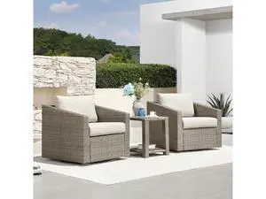CHITA Patio Wicker Rattan Side Table with Adjustable Foot Leveler, Outdoor Square End Table with Cem CHITA Patio Wicker Rattan Side Table with Adjustable Foot Leveler, Outdoor Square End Table with Cem