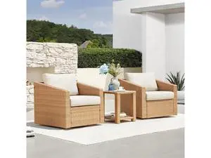 CHITA Patio Wicker Rattan Side Table with Adjustable Foot Leveler, Outdoor Square End Table with Cem CHITA Patio Wicker Rattan Side Table with Adjustable Foot Leveler, Outdoor Square End Table with Cem