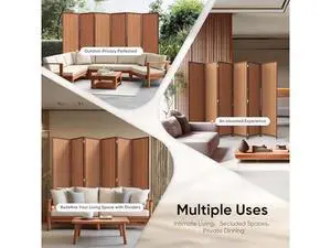 JOSTYLE 6 Panel Folding Privacy Screens 6ft Bamboo Freestanding Room Dividers, 70.9" H x 118" W JOSTYLE 6 Panel Folding Privacy Screens 6ft Bamboo Freestanding Room Dividers, 70.9" H x 118" W