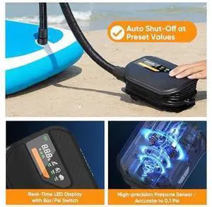 STEELITE Paddle Board Pump Portable, SUP Pump 50PSI High Pressure with Auto-Off, Dual Stage Inflation & Deflation for Stand Up Paddle Boards, Boat, Tent, Mattress STEELITE Paddle Board Pump Portable, SUP Pump 50PSI High Pressure with Auto-Off, Dual Stage Inflation & Deflation for Stand Up Paddle Boards, Boat, Tent, Mattress