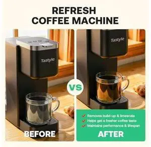 Tastyle Mini Single Serve Coffee Maker with 30 Descaler Cleaner Tablets, Single Cup Coffee Maker with Portable Handle for K Cups and Grounds Tastyle Mini Single Serve Coffee Maker with 30 Descaler Cleaner Tablets, Single Cup Coffee Maker with Portable Handle for K Cups and Grounds