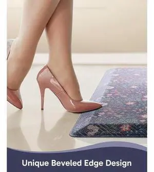 Kitchen Mats for Floor, 3/4 inch Thick, 20x39 Anti Fatigue Cushioned Mat, Kitchen Rugs, Waterproof, Comfort Ergonomic Standing Mat for Office, Home, Sink, Blue Flower Non-Slip Ridged Bottom Kitchen Mats for Floor, 3/4 inch Thick, 20x39 Anti Fatigue Cushioned Mat, Kitchen Rugs, Waterproof, Comfort Ergonomic Standing Mat for Office, Home, Sink, Blue Flower Non-Slip Ridged Bottom