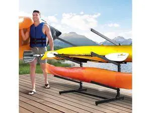 Kayak Storage Rack, Kayak Racks for Outdoor Storage: Heavy Duty Steel Adjustable Freestanding Stand for Canoes, Paddleboards, Surfboards - Ideal for Indoor, Outdoor, Garage, Shed, Dock Kayak Storage Rack, Kayak Racks for Outdoor Storage: Heavy Duty Steel Adjustable Freestanding Stand for Canoes, Paddleboards, Surfboards - Ideal for Indoor, Outdoor, Garage, Shed, Dock