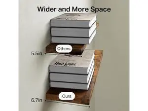 Floating Shelves for Wall, Set of 3, 22.5 Inch Rustic Wood Wall Mounted Shelving for Bathroom, Bedroom, Living Room or Kitchen, Hanging Display Decor Book Shelf with 22 lbs, Rustic Brown Floating Shelves for Wall, Set of 3, 22.5 Inch Rustic Wood Wall Mounted Shelving for Bathroom, Bedroom, Living Room or Kitchen, Hanging Display Decor Book Shelf with 22 lbs, Rustic Brown
