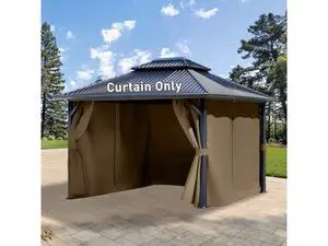 Aoodor 10x12 ft Outdoor Gazebo Curtains, 4 Panels Waterproof Privacy Sidewall Replacement with Zipper for Patio Pergola and Canopy, Light Coffee Aoodor 10x12 ft Outdoor Gazebo Curtains, 4 Panels Waterproof Privacy Sidewall Replacement with Zipper for Patio Pergola and Canopy, Light Coffee