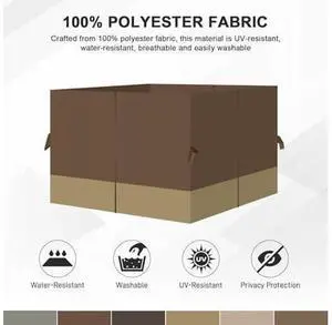 Aoodor 12x12 ft Outdoor Gazebo Curtains, 4 Panels Waterproof Privacy Sidewall Replacement with Zipper for Patio Pergola and Canopy, Brown and Khaki Aoodor 12x12 ft Outdoor Gazebo Curtains, 4 Panels Waterproof Privacy Sidewall Replacement with Zipper for Patio Pergola and Canopy, Brown and Khaki
