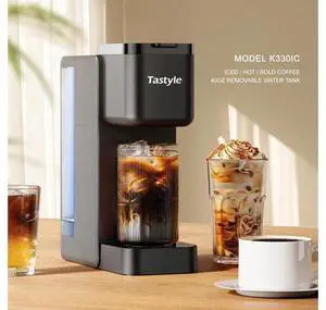 Tastyle Single Serve Hot & Iced Coffee Maker with Strong Brew, 40oz Removable Reservoir, 6 Brew Sizes, Compatible with K Cup and Grounds, Compact for Home, Office, RV and Dorm, Gray (2.0 Version) Tastyle Single Serve Hot & Iced Coffee Maker with Strong Brew, 40oz Removable Reservoir, 6 Brew Sizes, Compatible with K Cup and Grounds, Compact for Home, Office, RV and Dorm, Gray (2.0 Version)