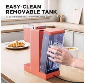 Tastyle Single Serve Coffee Maker, Iced and Hot Coffee Machine for K Cup & Grounds, Compact Design, 40oz Removable Water Reservoir, 6 to 24 Oz Brew Sizes, Fits 7.3" Travel Mug, Salmon Tastyle Single Serve Coffee Maker, Iced and Hot Coffee Machine for K Cup & Grounds, Compact Design, 40oz Removable Water Reservoir, 6 to 24 Oz Brew Sizes, Fits 7.3" Travel Mug, Salmon