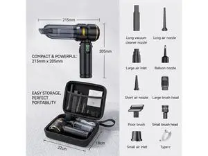Handheld Car Vacuum Cleaner, 17000Pa High Power Cordless Vacuum Cleaner, 4-in-1 Portable Mini Air Duster, with LED Light and Multi-Nozzles, Vacuum for Car, Home, Office, Pet Hair Handheld Car Vacuum Cleaner, 17000Pa High Power Cordless Vacuum Cleaner, 4-in-1 Portable Mini Air Duster, with LED Light and Multi-Nozzles, Vacuum for Car, Home, Office, Pet Hair