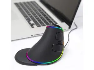 DELUX Ergonomic Vertical Mouse, Wired Optical Mouse with RGB Lighting, 6 Buttons, Removable Wrist Rest, 5 Adjustable DPI (800-1200-1600-2400-4000 DPI) for Laptop PC Computer (M618PLUS RGB-Black) DELUX Ergonomic Vertical Mouse, Wired Optical Mouse with RGB Lighting, 6 Buttons, Removable Wrist Rest, 5 Adjustable DPI (800-1200-1600-2400-4000 DPI) for Laptop PC Computer (M618PLUS RGB-Black)