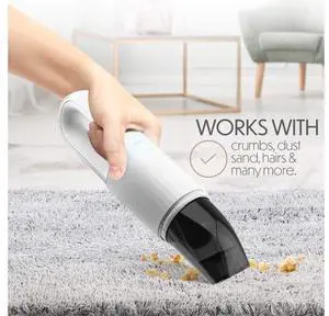 STARUMENT Portable Hand Vacuum Cleaner Handheld Cordless Cleaner for Dust Pet Hair Dirt, Home, Car Interior, Lightweight, Easy to Use, Compact Design Battery Rechargeable with USB-C Cable White STARUMENT Portable Hand Vacuum Cleaner Handheld Cordless Cleaner for Dust Pet Hair Dirt, Home, Car Interior, Lightweight, Easy to Use, Compact Design Battery Rechargeable with USB-C Cable White