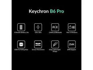 Keychron B6 Pro Ultra-Slim Wireless Scissor Keyboard 109 Keys Full Layout Portable Keyboard, Ivory White Keychron B6 Pro Ultra-Slim Wireless Scissor Keyboard 109 Keys Full Layout Portable Keyboard, Ivory White