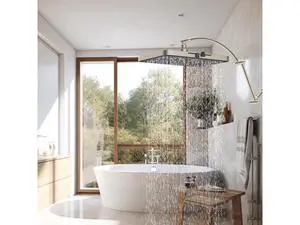 Hibbent All Metal 20'' Shower Head Extension Arm, Solid Brass Flexible Height & Angle Adjustable Sho Hibbent All Metal 20'' Shower Head Extension Arm, Solid Brass Flexible Height & Angle Adjustable Sho