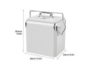 14qt Small Insulated Portable Cooler, Retro Vintage Classic Style Hard Metal Cooler for Barbeques, Camping, Fishing and Picnics 14qt Small Insulated Portable Cooler, Retro Vintage Classic Style Hard Metal Cooler for Barbeques, Camping, Fishing and Picnics