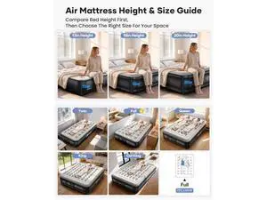 Air Mattress Full with Built in Pump, 13" Raised Inflatable Blow up Mattress, Family Choice Award Winner, Portable Foldable Bed with Upgraded Surface for Home & Camping, 600 lbs Air Mattress Full with Built in Pump, 13" Raised Inflatable Blow up Mattress, Family Choice Award Winner, Portable Foldable Bed with Upgraded Surface for Home & Camping, 600 lbs