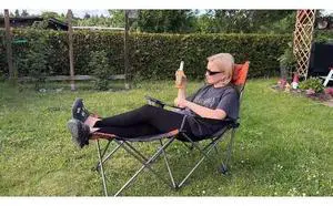 apollo walker Reclining Beach Chair, Adjustable 90-135° Backrest Camping Lounge Chairs for Adults, Folding Chair with Foot Rest & Detachable Pillow - Standard 6-Leg, Orange apollo walker Reclining Beach Chair, Adjustable 90-135° Backrest Camping Lounge Chairs for Adults, Folding Chair with Foot Rest & Detachable Pillow - Standard 6-Leg, Orange