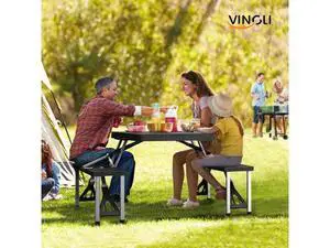 4Ft Portable Folding Picnic Table Camping Table Foldable Set with 4 Seats with Umbrella Hole Suitcase Card Table-220 Lbs Support Aluminum Frame, Plastic RV Tabletop for Yard, Travel 4Ft Portable Folding Picnic Table Camping Table Foldable Set with 4 Seats with Umbrella Hole Suitcase Card Table-220 Lbs Support Aluminum Frame, Plastic RV Tabletop for Yard, Travel