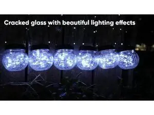PARTPHONER Solar Lights Outdoor Waterproof 12-Pack, Solar Powered Hanging Lantern Cracked Glass Hanging Globes for Yard Decor Christmas Decoration, Shepherd Hook, Garden Tree Ornaments, Cold White PARTPHONER Solar Lights Outdoor Waterproof 12-Pack, Solar Powered Hanging Lantern Cracked Glass Hanging Globes for Yard Decor Christmas Decoration, Shepherd Hook, Garden Tree Ornaments, Cold White