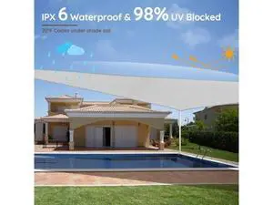 Quictent Waterproof Sun Shade Sail for Patios 185G Polyester Fabric Cloth, 98% UV Block Outdoor Awning Shelter for Commercial, Backyard, Garden, Deck, Hardware Kit Included, Gray 12x16 ft Quictent Waterproof Sun Shade Sail for Patios 185G Polyester Fabric Cloth, 98% UV Block Outdoor Awning Shelter for Commercial, Backyard, Garden, Deck, Hardware Kit Included, Gray 12x16 ft