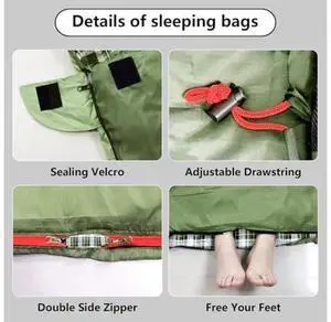 ShinHye Double Sleeping Bag for Adults with 2 Pillows, Camping Sleeping Bags Flannel Cotton 2 Person Sleeping Bags XXL Queen Size Sleeping Bag for Cold Weather (Green1, 92"×62") ShinHye Double Sleeping Bag for Adults with 2 Pillows, Camping Sleeping Bags Flannel Cotton 2 Person Sleeping Bags XXL Queen Size Sleeping Bag for Cold Weather (Green1, 92"×62")