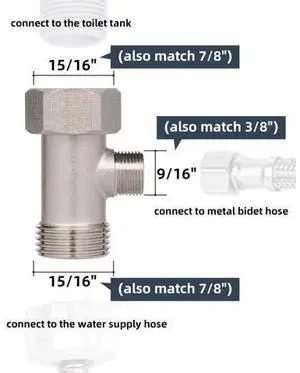 Hibbent Premium Elongated Toilet Seat with Bidet T Adapter(7/8 x 7/8 x 3/8) Hibbent Premium Elongated Toilet Seat with Bidet T Adapter(7/8 x 7/8 x 3/8)