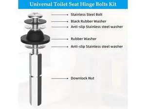 Hibbent Premium Elongated Toilet Seat with Toilet Seat Bolts Kit Hibbent Premium Elongated Toilet Seat with Toilet Seat Bolts Kit