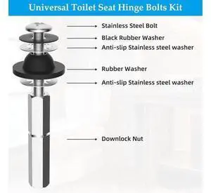 Hibbent Premium Elongated Toilet Seat with Toilet Seat Bolts Kit Hibbent Premium Elongated Toilet Seat with Toilet Seat Bolts Kit