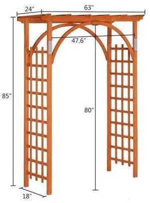 85in Wooden Arbor, Wedding Arch for Ceremony, Wood Trellis for Plant Climbing, Christmas Decor Pergola for Garden Backyard, Lawn (Teak) 85in Wooden Arbor, Wedding Arch for Ceremony, Wood Trellis for Plant Climbing, Christmas Decor Pergola for Garden Backyard, Lawn (Teak)