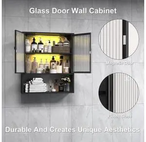 Bathroom Wall Cabinet,Metal Medicine Cabinet with Glass Doors,Wall Mounted Cabinet Over The Toilet,B Bathroom Wall Cabinet,Metal Medicine Cabinet with Glass Doors,Wall Mounted Cabinet Over The Toilet,B