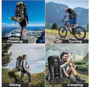 Night Cat Hiking Backpacks 90L Camping Backpacking Packs for Men Women Lightweight Outdoor for Mountaineering Traveling, No Internal Frame Night Cat Hiking Backpacks 90L Camping Backpacking Packs for Men Women Lightweight Outdoor for Mountaineering Traveling, No Internal Frame