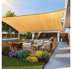 Quictent 100% Waterproof Sun Shade Sail Canopy 185G Polyester Fabric Shade Cloth for Outdoor Patio Backyard, Hardware Kit Included, 12X12 FT, Sand Quictent 100% Waterproof Sun Shade Sail Canopy 185G Polyester Fabric Shade Cloth for Outdoor Patio Backyard, Hardware Kit Included, 12X12 FT, Sand