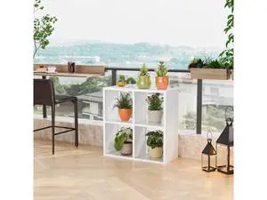 4 Cube Storage Organizer, Metal Cube Organizer with Open Shelf, Small Bookshelf for Storage and Orga 4 Cube Storage Organizer, Metal Cube Organizer with Open Shelf, Small Bookshelf for Storage and Orga