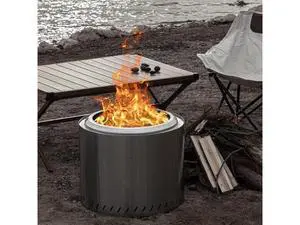 OutVue 19.5 inch Stainless Steel Smokeless Fire Pit, Outdoor Smokeless Firepit, Wood Burning Fire Pits for Camping, Bonfire, Low Smoke Firepit for Outside (Vertical Hole) OutVue 19.5 inch Stainless Steel Smokeless Fire Pit, Outdoor Smokeless Firepit, Wood Burning Fire Pits for Camping, Bonfire, Low Smoke Firepit for Outside (Vertical Hole)
