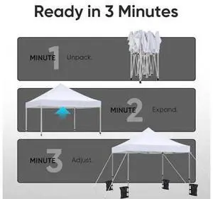Quictent 10x10 Heavy Duty Pop up Canopy Tent, Easy up Commercial Instant Shelter with Wheeled Bag for Outdoor, Parties, Markets, Camping, 500D Silver Coated UPF 50+ Sun Shield Quictent 10x10 Heavy Duty Pop up Canopy Tent, Easy up Commercial Instant Shelter with Wheeled Bag for Outdoor, Parties, Markets, Camping, 500D Silver Coated UPF 50+ Sun Shield