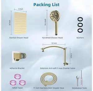 Hibbent All Metal cUPC Certified Shower Head, 10'' High Pressure Rain Shower Head, Handheld Showerhe Hibbent All Metal cUPC Certified Shower Head, 10'' High Pressure Rain Shower Head, Handheld Showerhe
