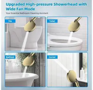 Hibbent All Metal CUPC Certified Shower Head, 10'' High Pressure Rainfall Shower Head, Handheld Show Hibbent All Metal CUPC Certified Shower Head, 10'' High Pressure Rainfall Shower Head, Handheld Show