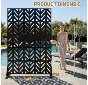 Privacy Fence Panels, 72H x 47W Metal Privacy Screen Freestanding, Decorative Privacy Panels for Patio Garden Pool, Outdoor & Indoor (Arrowhead) Privacy Fence Panels, 72H x 47W Metal Privacy Screen Freestanding, Decorative Privacy Panels for Patio Garden Pool, Outdoor & Indoor (Arrowhead)