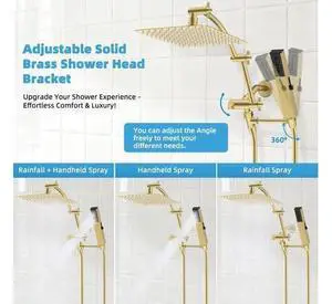 Hibbent All Metal CUPC Certified 10'' Rain Shower Head, Dual Shower Head Combo, High Pressure Handhe Hibbent All Metal CUPC Certified 10'' Rain Shower Head, Dual Shower Head Combo, High Pressure Handhe